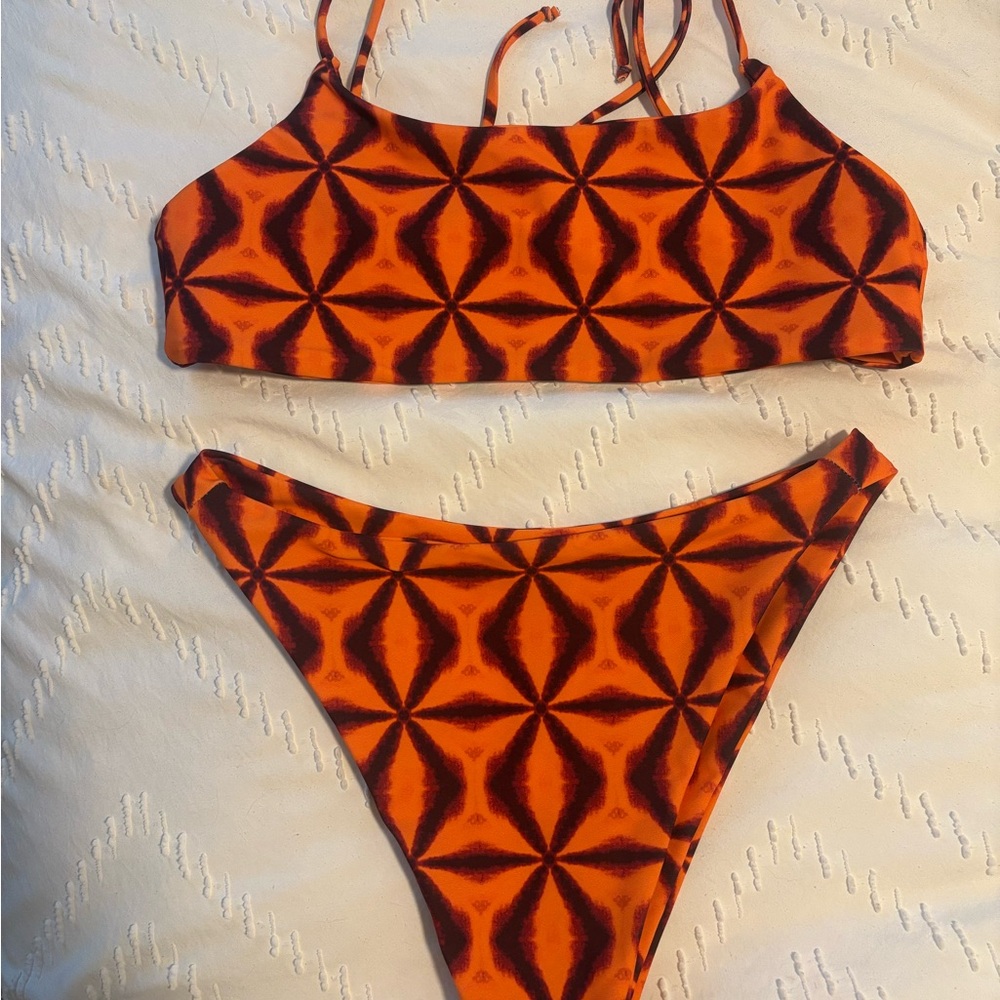 Skatie Vibrant Orange Bikini Set